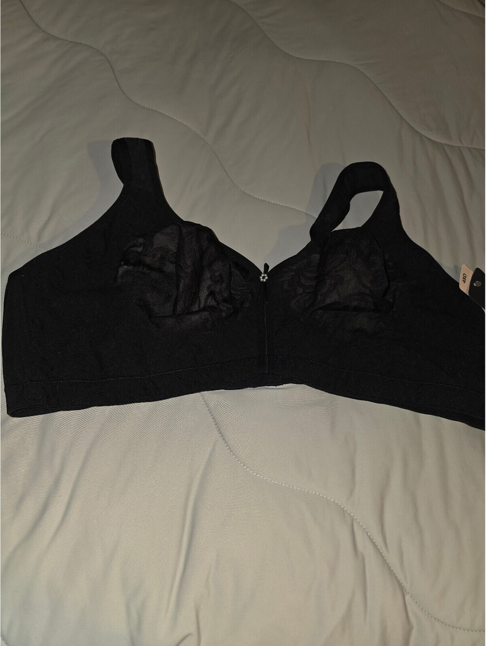 New Lunaire size 48D Underscore bra black wirefree seamed cups